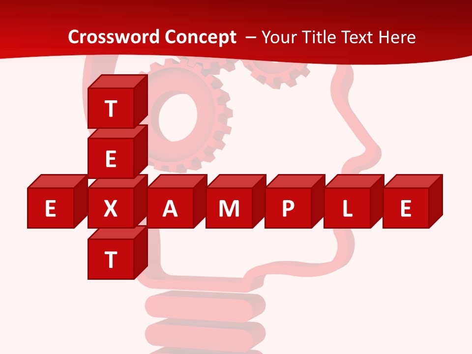 A Red Powerpoint Presentation With Gears Inside Of A Head PowerPoint Template