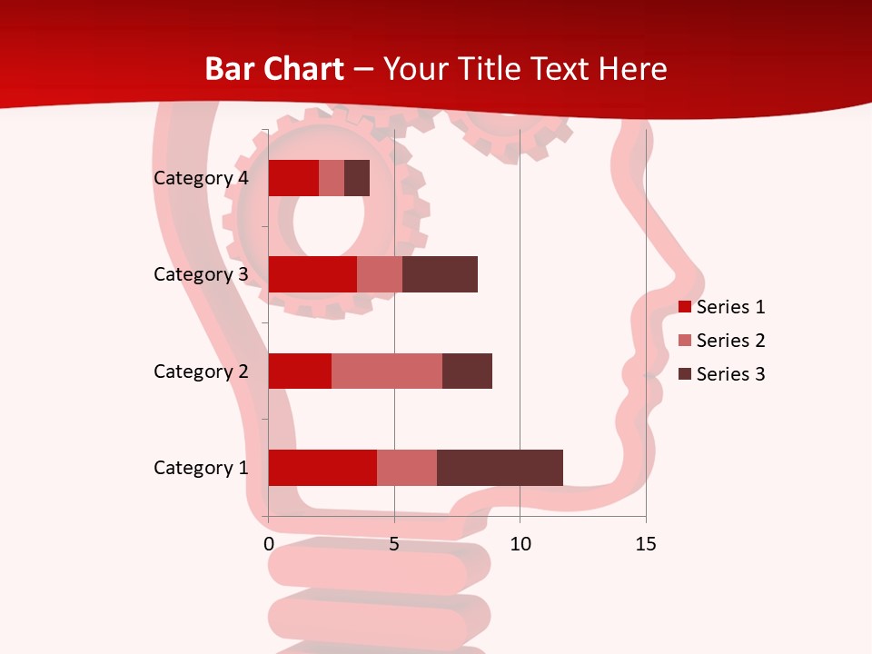 A Red Powerpoint Presentation With Gears Inside Of A Head PowerPoint Template