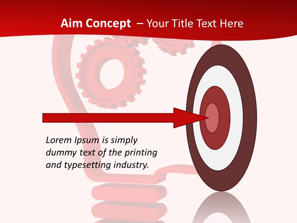 A Red Powerpoint Presentation With Gears Inside Of A Head PowerPoint Template