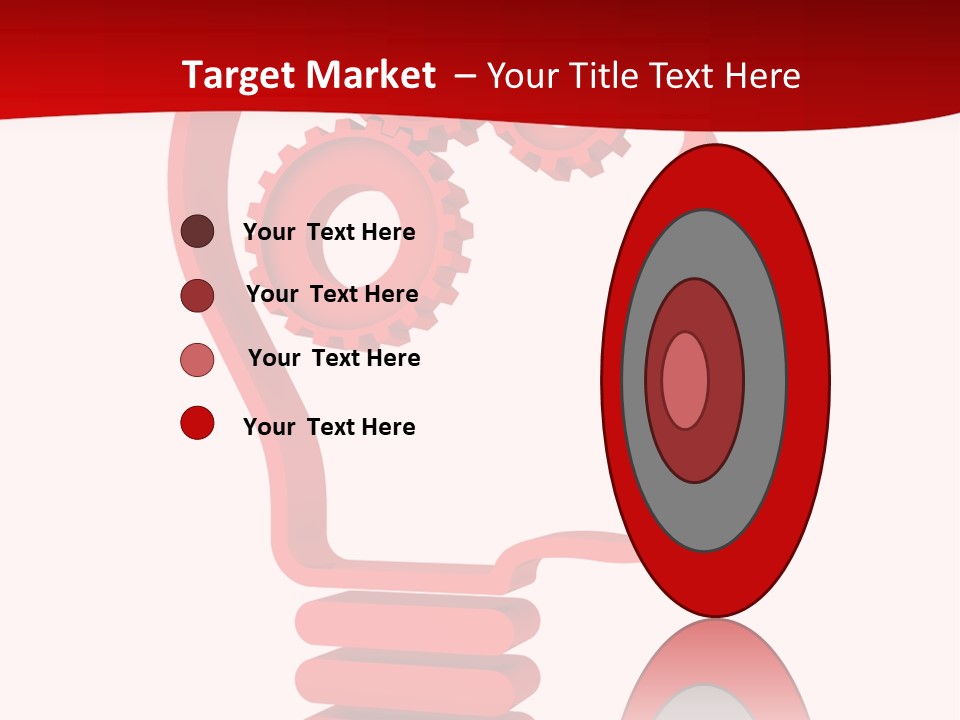 A Red Powerpoint Presentation With Gears Inside Of A Head PowerPoint Template