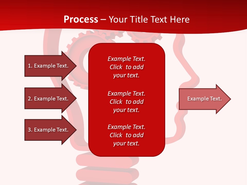 A Red Powerpoint Presentation With Gears Inside Of A Head PowerPoint Template