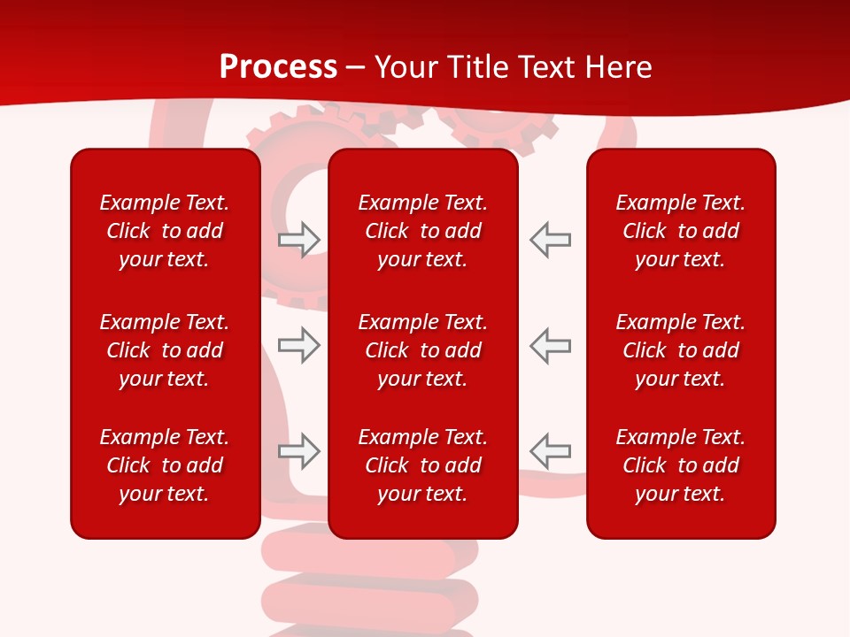 A Red Powerpoint Presentation With Gears Inside Of A Head PowerPoint Template