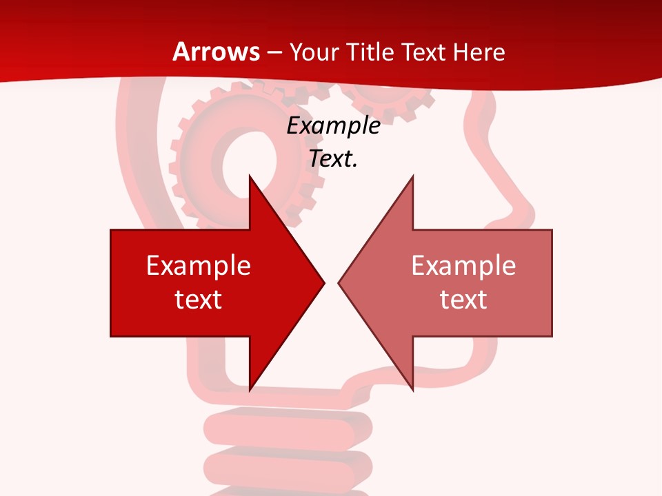 A Red Powerpoint Presentation With Gears Inside Of A Head PowerPoint Template