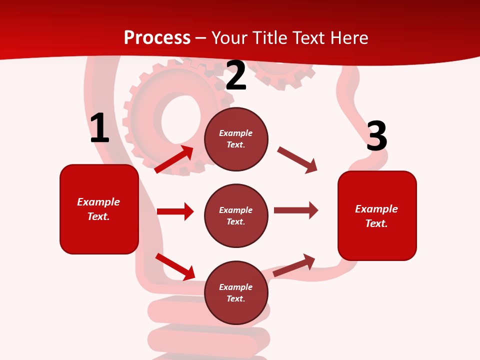 A Red Powerpoint Presentation With Gears Inside Of A Head PowerPoint Template