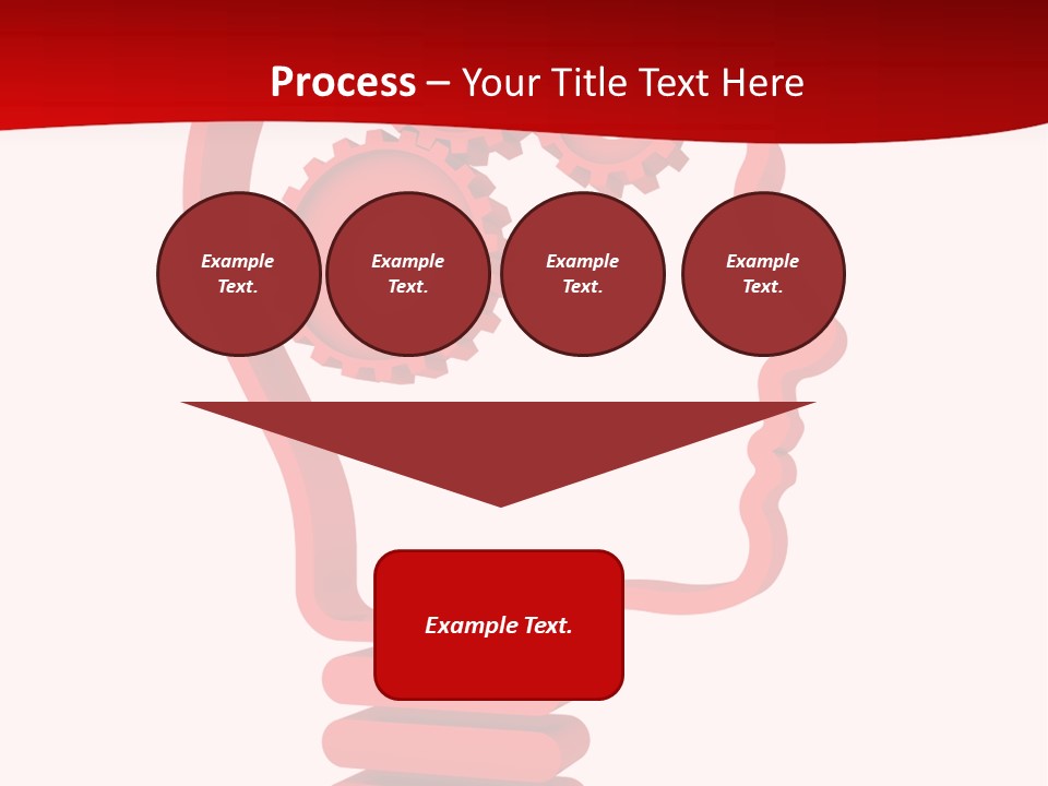 A Red Powerpoint Presentation With Gears Inside Of A Head PowerPoint Template
