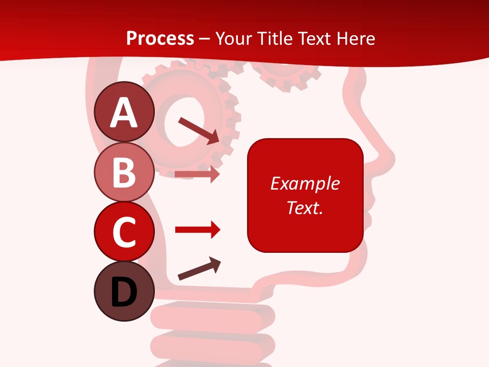 A Red Powerpoint Presentation With Gears Inside Of A Head PowerPoint Template