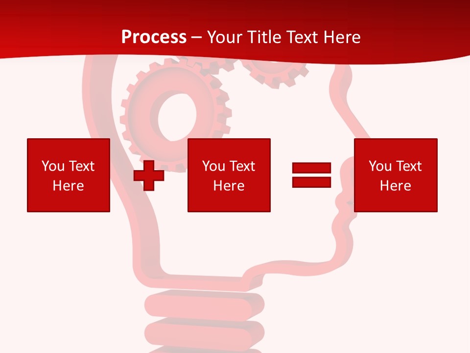 A Red Powerpoint Presentation With Gears Inside Of A Head PowerPoint Template