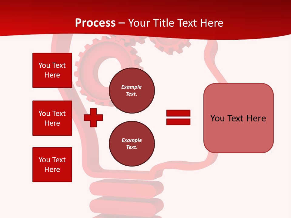 A Red Powerpoint Presentation With Gears Inside Of A Head PowerPoint Template