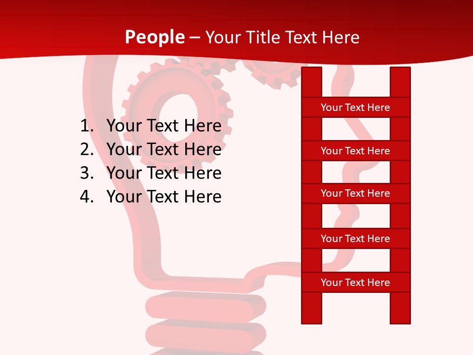 A Red Powerpoint Presentation With Gears Inside Of A Head PowerPoint Template