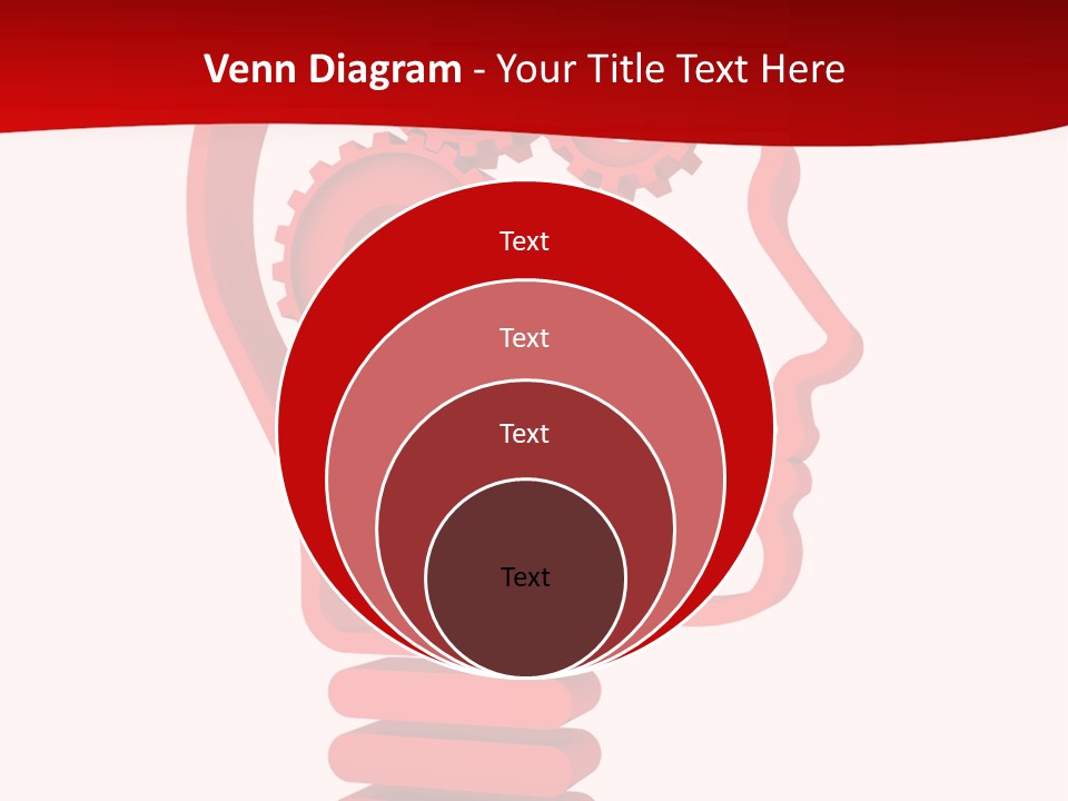 A Red Powerpoint Presentation With Gears Inside Of A Head PowerPoint Template
