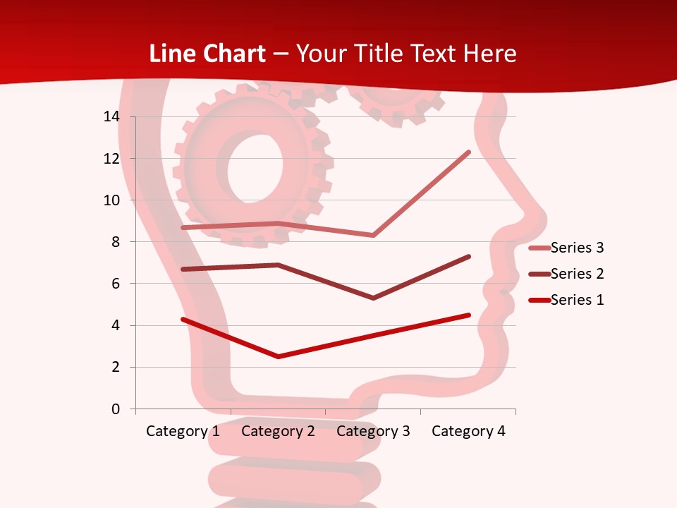 A Red Powerpoint Presentation With Gears Inside Of A Head PowerPoint Template