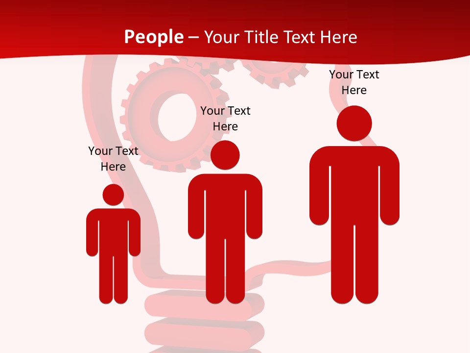 A Red Powerpoint Presentation With Gears Inside Of A Head PowerPoint Template