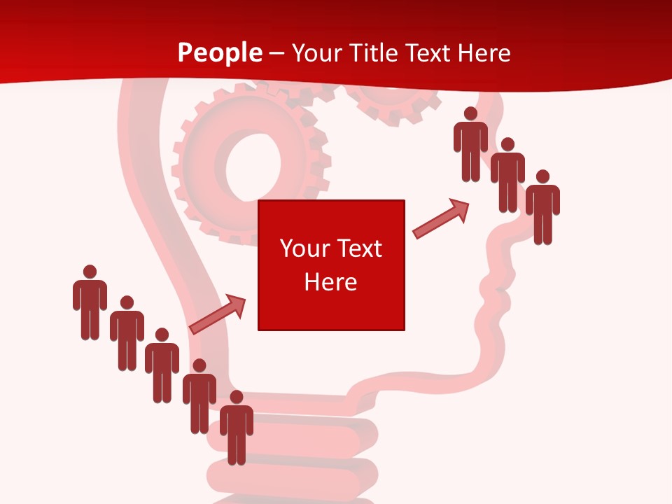A Red Powerpoint Presentation With Gears Inside Of A Head PowerPoint Template