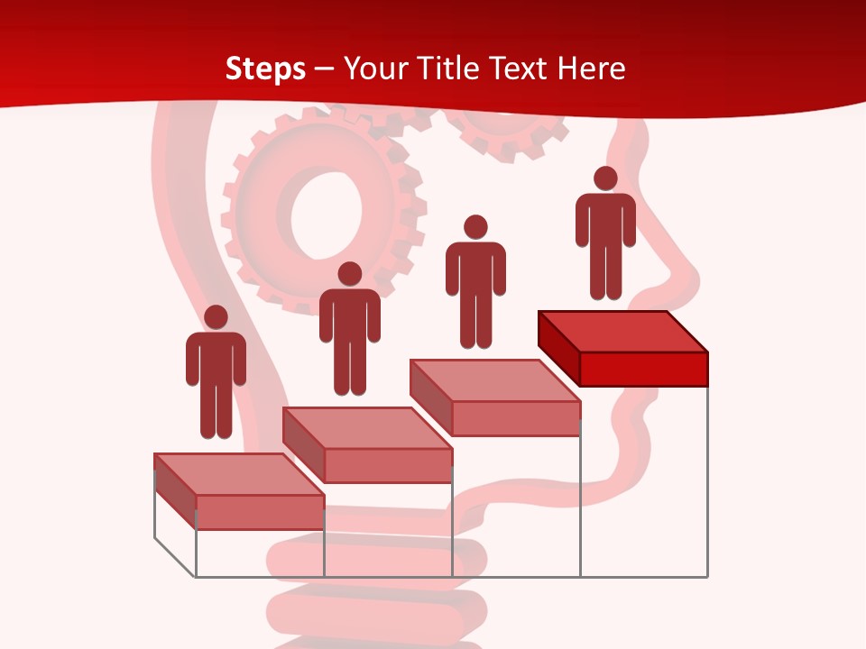 A Red Powerpoint Presentation With Gears Inside Of A Head PowerPoint Template