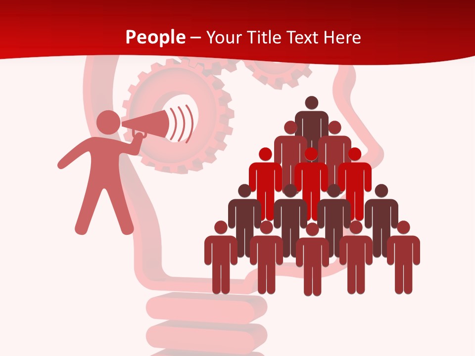 A Red Powerpoint Presentation With Gears Inside Of A Head PowerPoint Template
