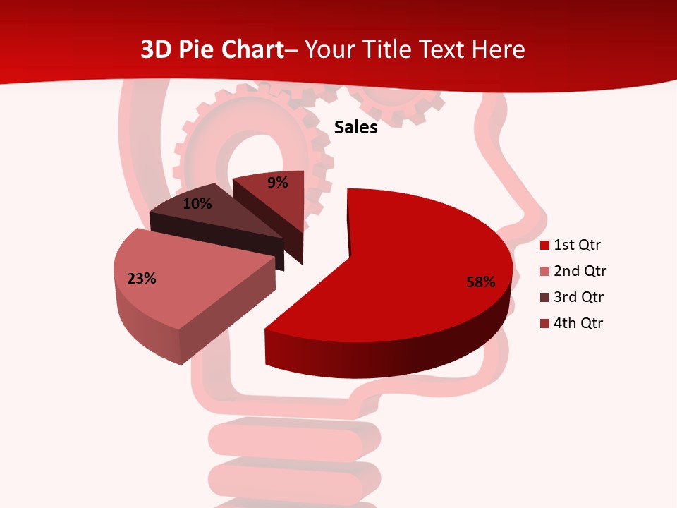 A Red Powerpoint Presentation With Gears Inside Of A Head PowerPoint Template