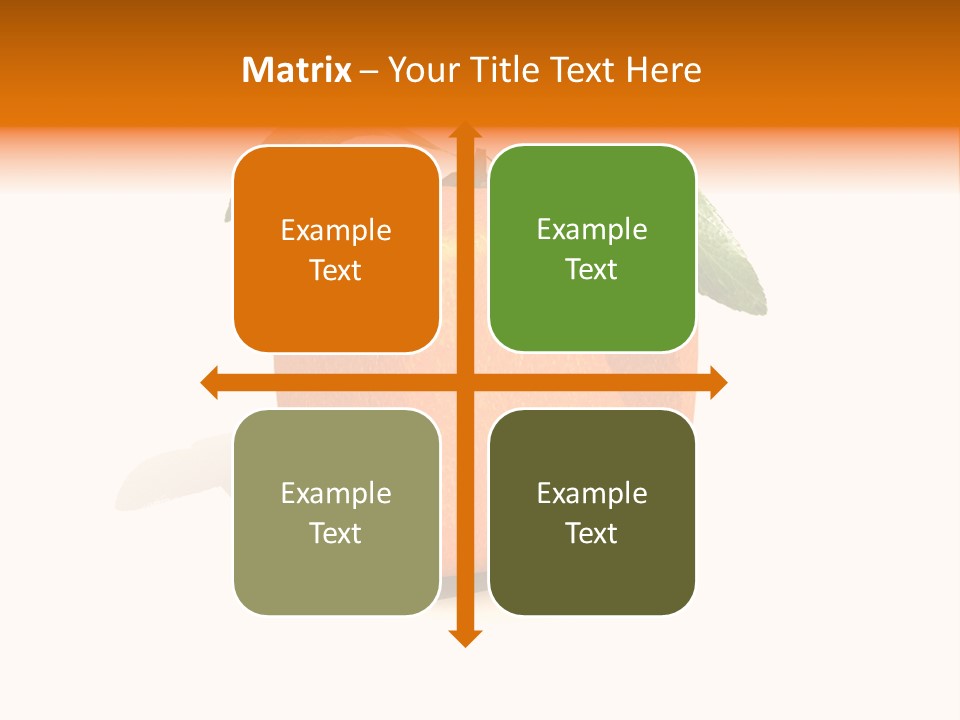 An Orange With A Green Leaf On Top Of It PowerPoint Template