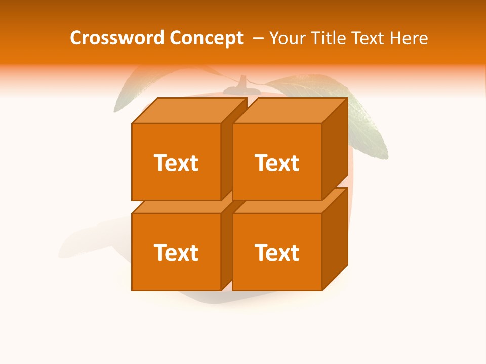 An Orange With A Green Leaf On Top Of It PowerPoint Template