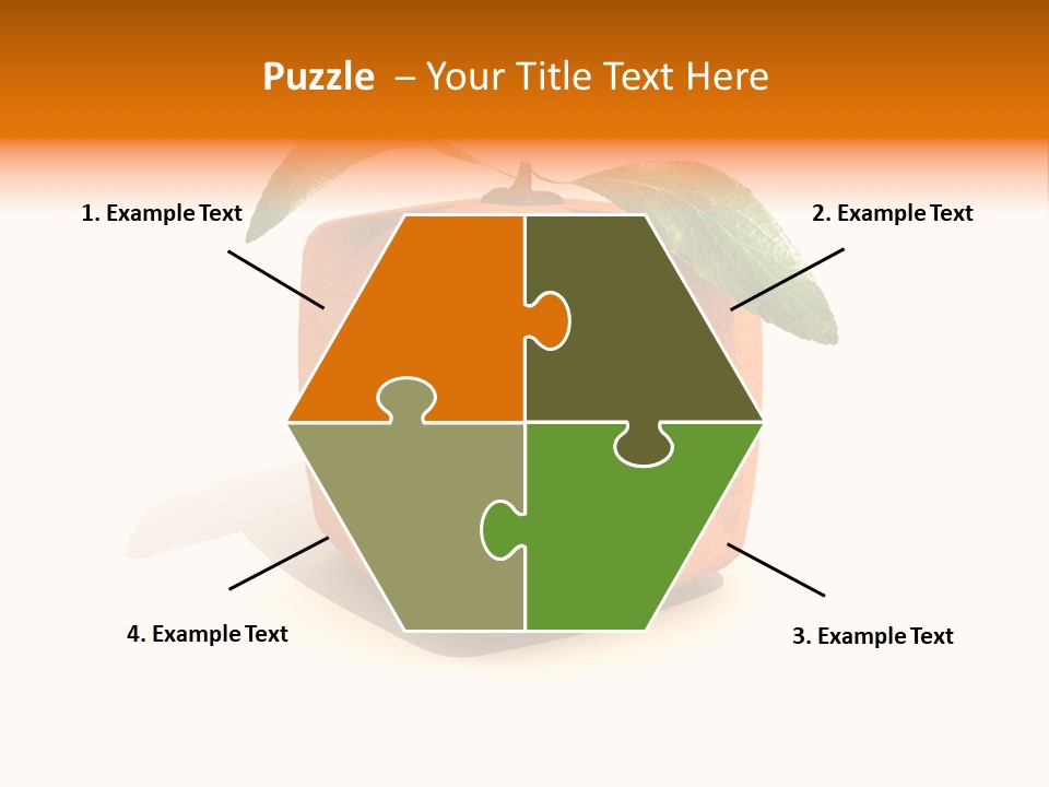 An Orange With A Green Leaf On Top Of It PowerPoint Template