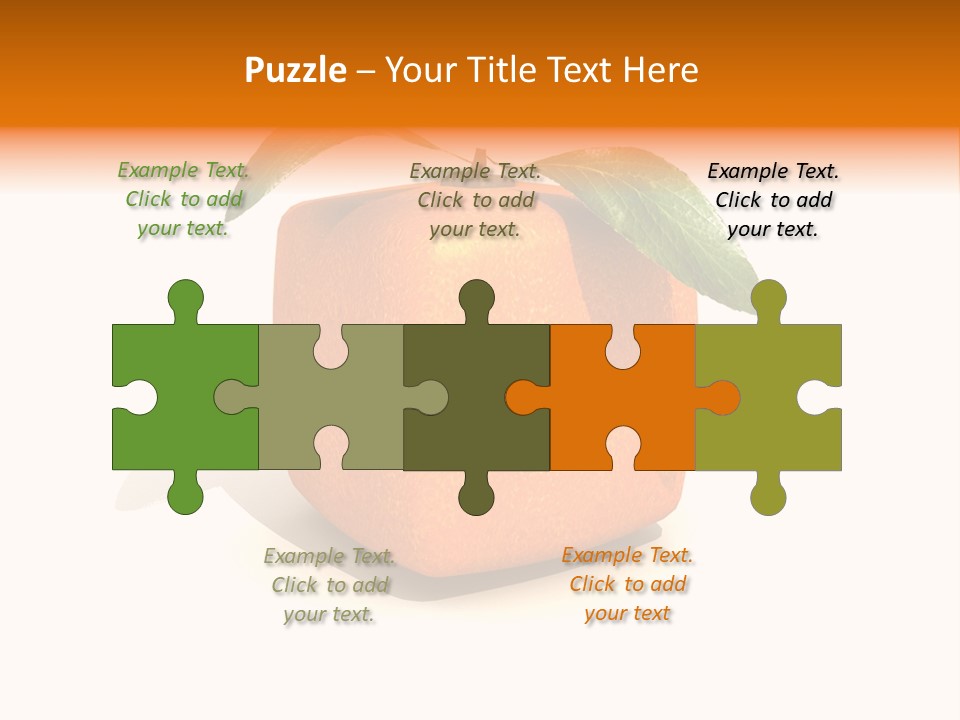 An Orange With A Green Leaf On Top Of It PowerPoint Template