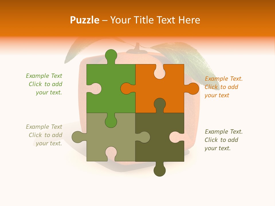 An Orange With A Green Leaf On Top Of It PowerPoint Template