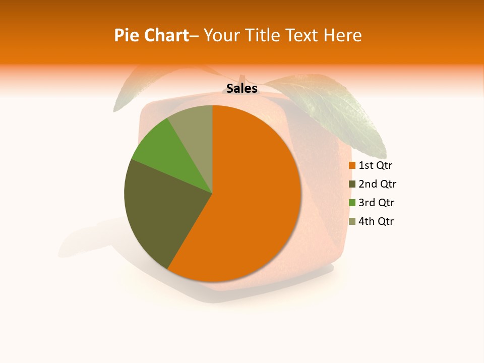 An Orange With A Green Leaf On Top Of It PowerPoint Template