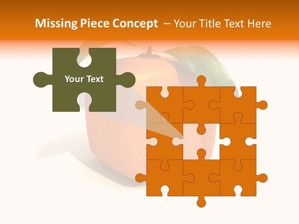 An Orange With A Green Leaf On Top Of It PowerPoint Template