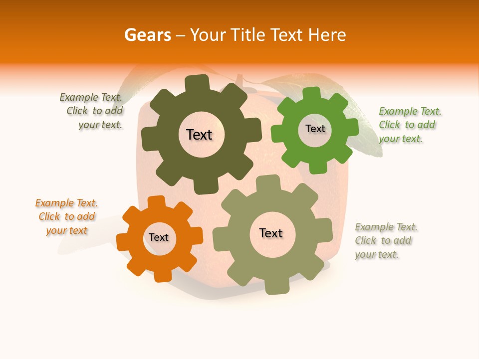 An Orange With A Green Leaf On Top Of It PowerPoint Template