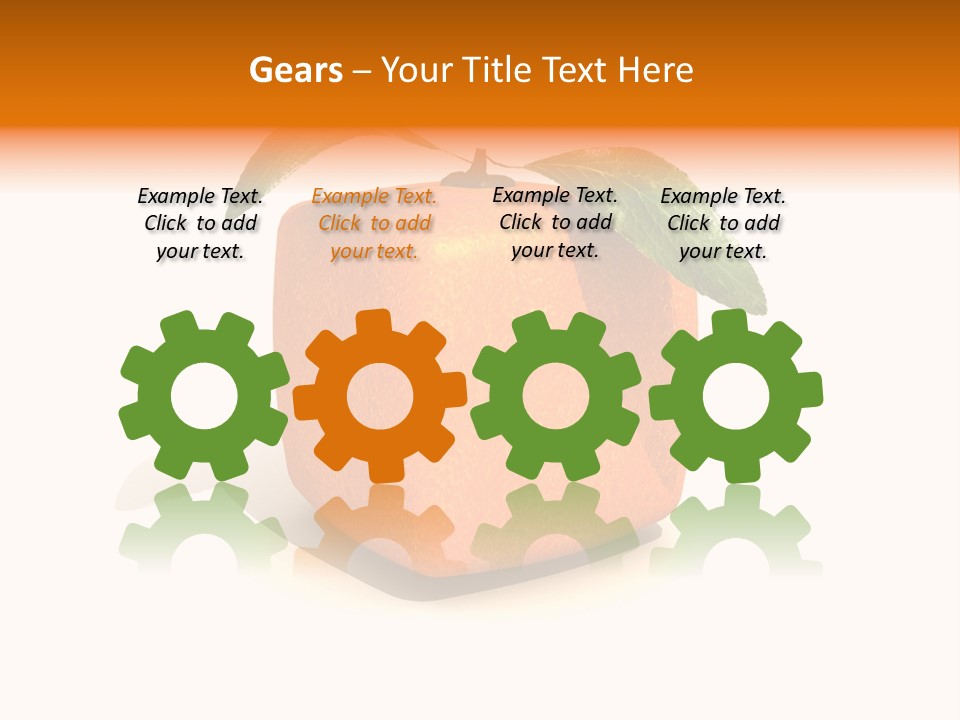 An Orange With A Green Leaf On Top Of It PowerPoint Template