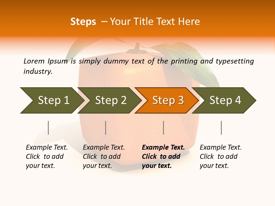 An Orange With A Green Leaf On Top Of It PowerPoint Template