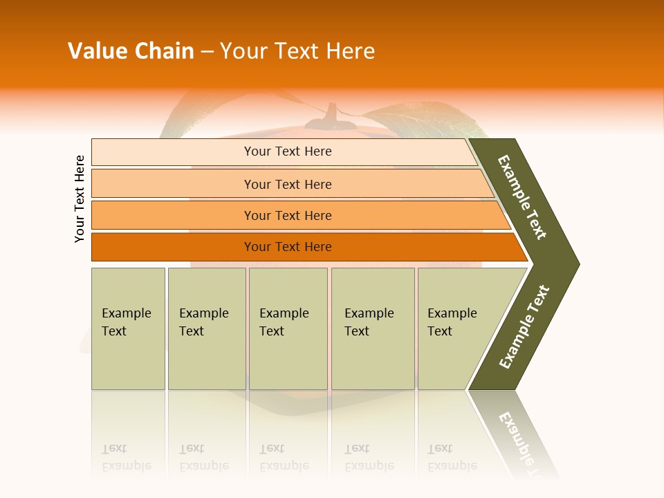 An Orange With A Green Leaf On Top Of It PowerPoint Template