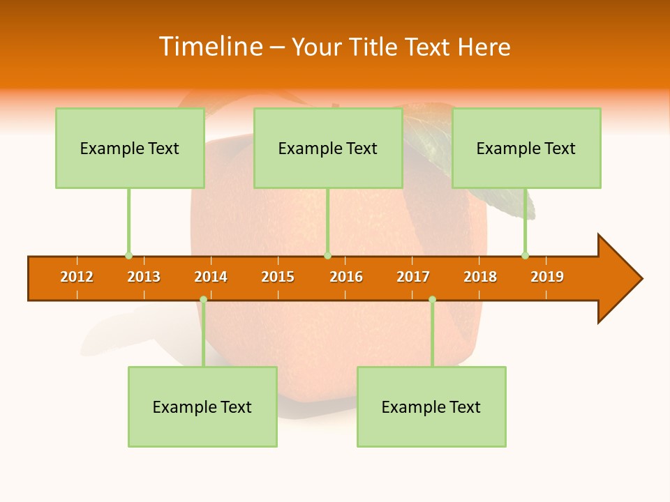 An Orange With A Green Leaf On Top Of It PowerPoint Template