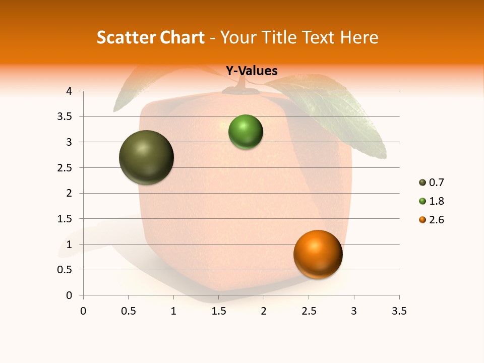 An Orange With A Green Leaf On Top Of It PowerPoint Template