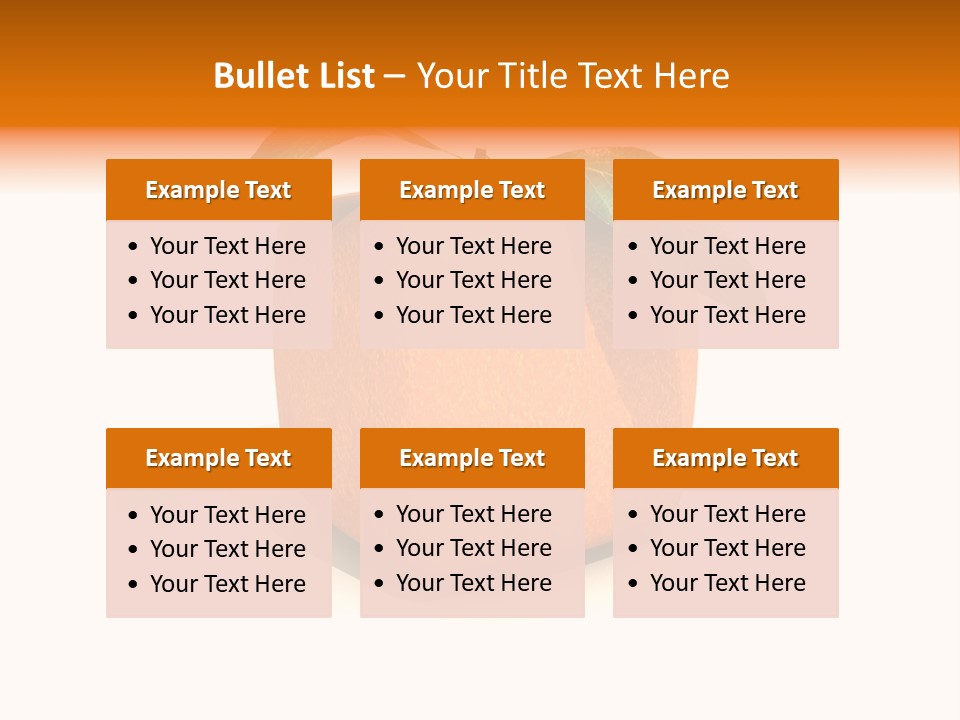 An Orange With A Green Leaf On Top Of It PowerPoint Template