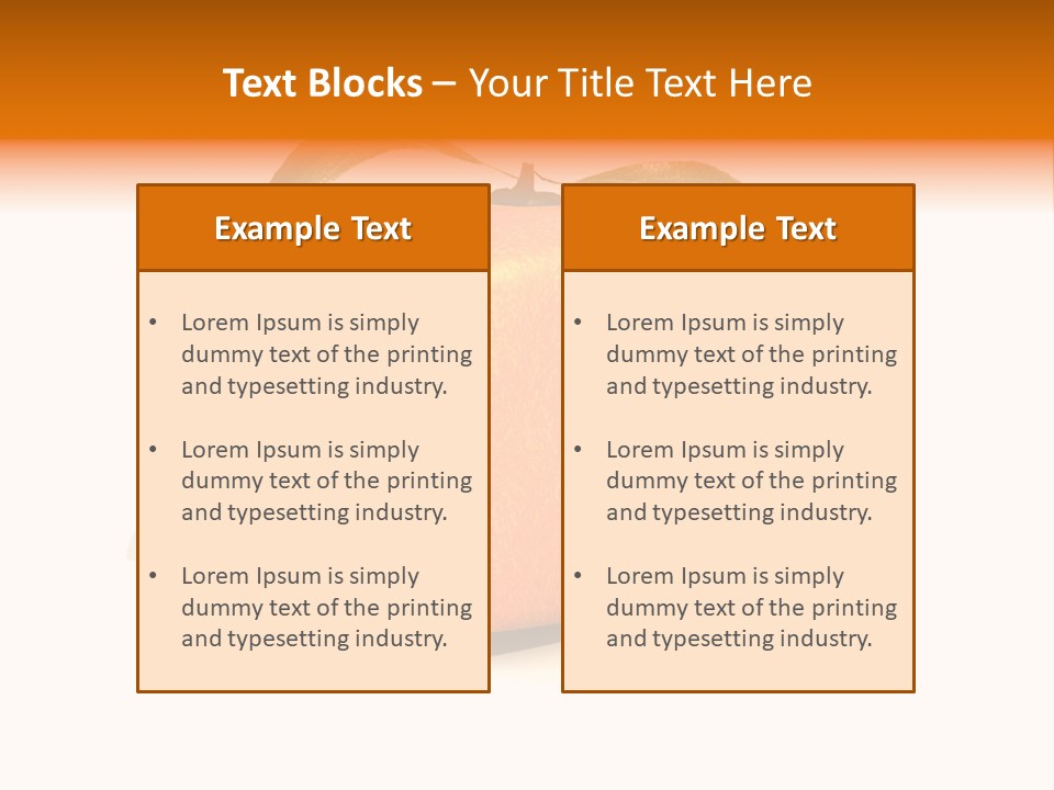 An Orange With A Green Leaf On Top Of It PowerPoint Template