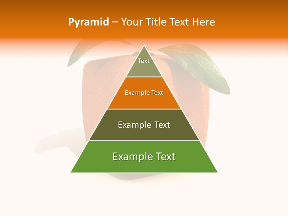 An Orange With A Green Leaf On Top Of It PowerPoint Template