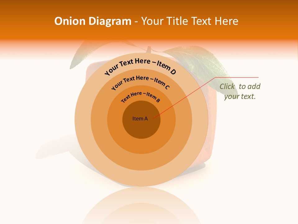 An Orange With A Green Leaf On Top Of It PowerPoint Template