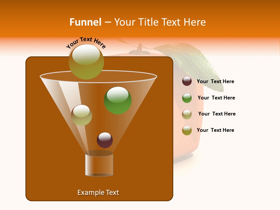 An Orange With A Green Leaf On Top Of It PowerPoint Template