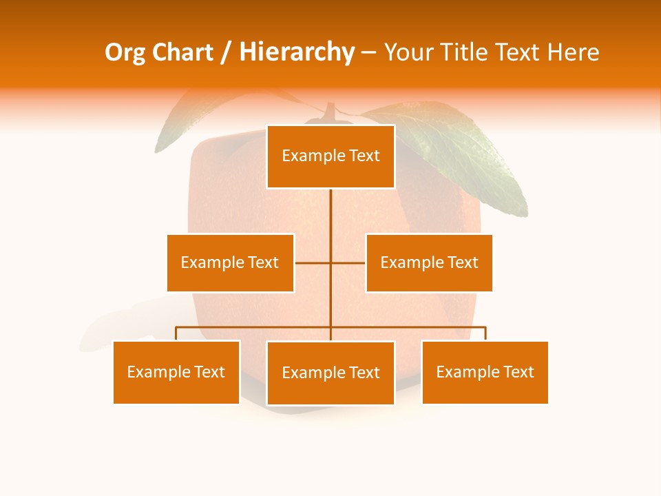 An Orange With A Green Leaf On Top Of It PowerPoint Template