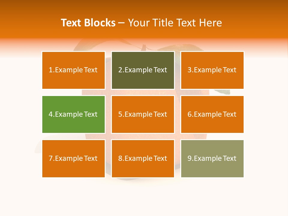 An Orange With A Green Leaf On Top Of It PowerPoint Template