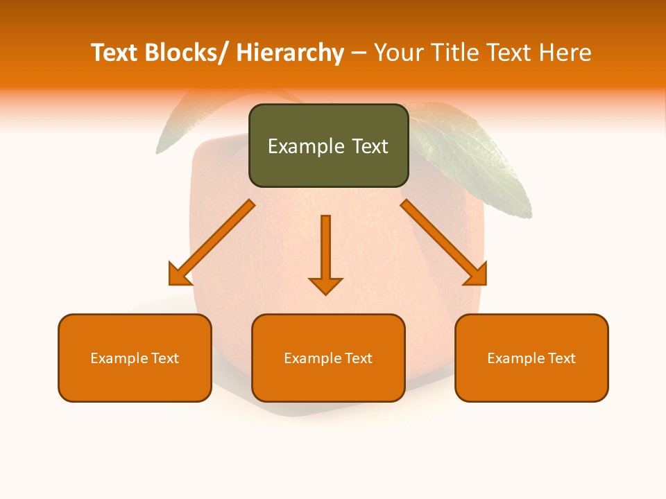 An Orange With A Green Leaf On Top Of It PowerPoint Template