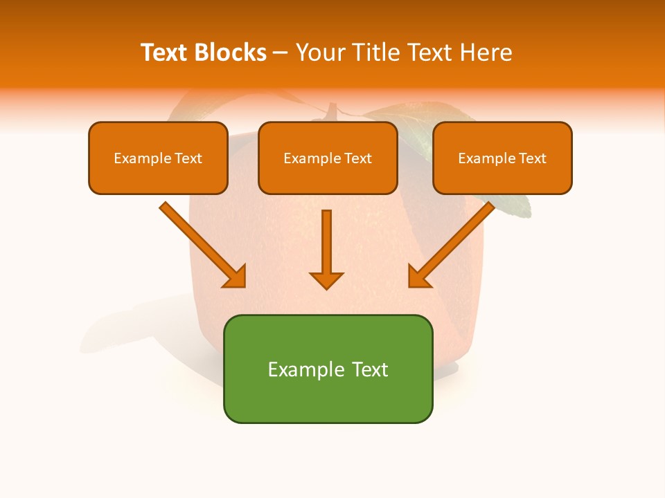 An Orange With A Green Leaf On Top Of It PowerPoint Template