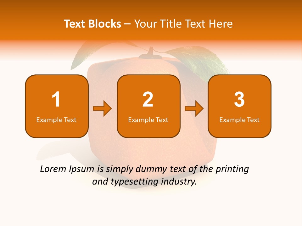 An Orange With A Green Leaf On Top Of It PowerPoint Template