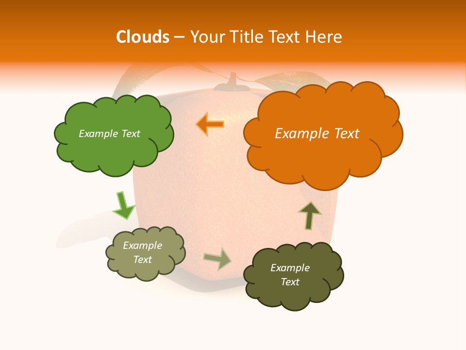 An Orange With A Green Leaf On Top Of It PowerPoint Template