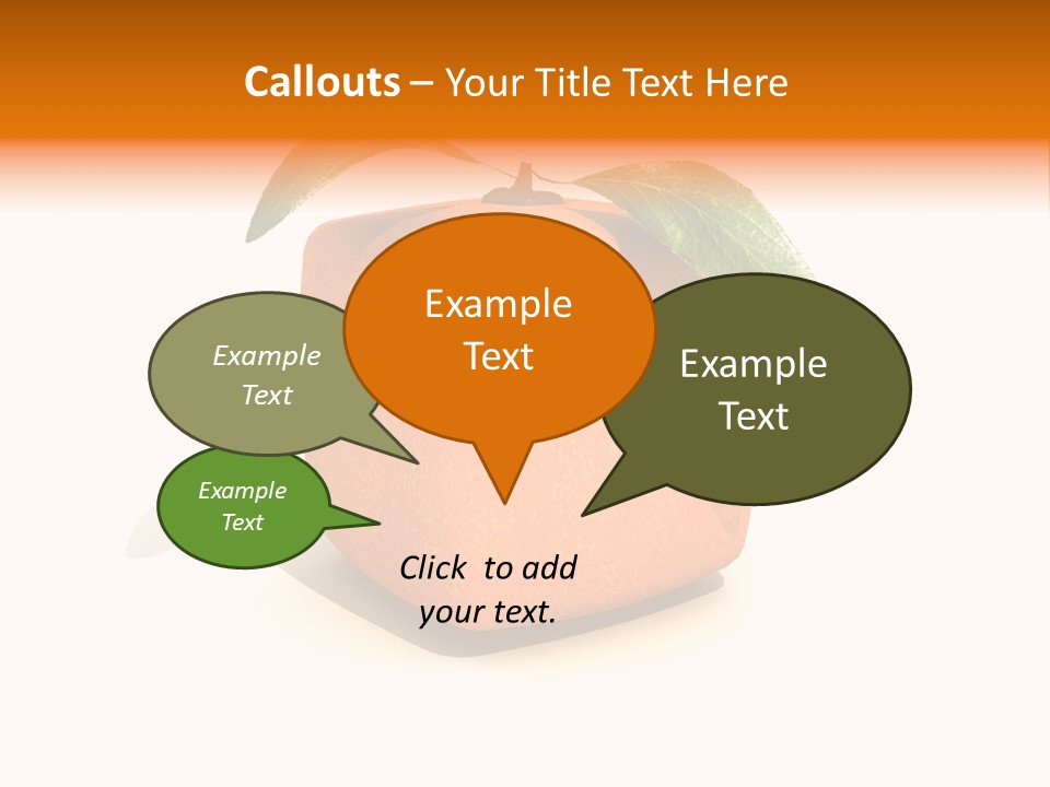 An Orange With A Green Leaf On Top Of It PowerPoint Template