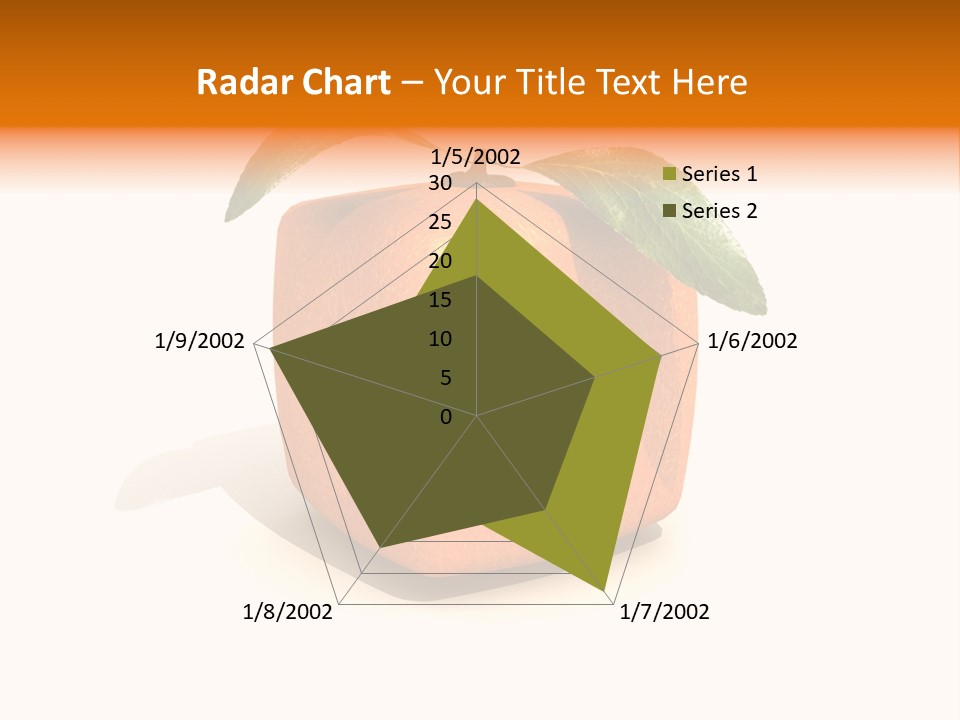 An Orange With A Green Leaf On Top Of It PowerPoint Template