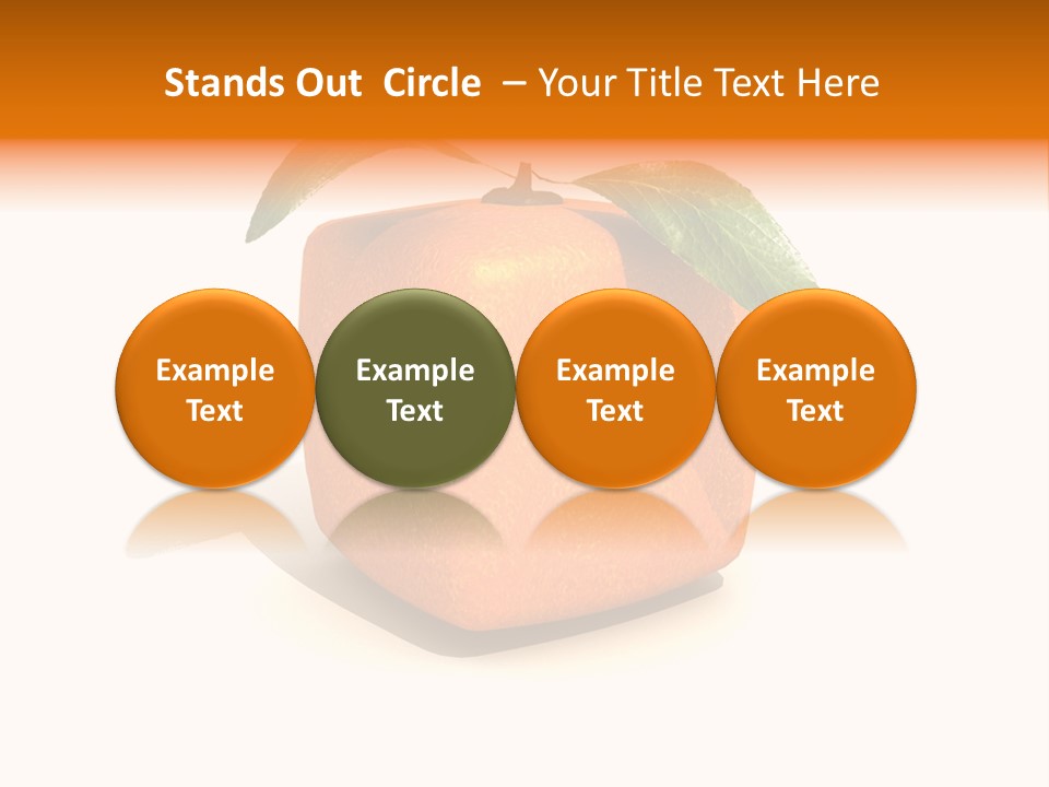 An Orange With A Green Leaf On Top Of It PowerPoint Template