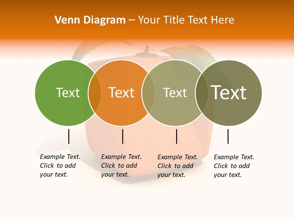 An Orange With A Green Leaf On Top Of It PowerPoint Template
