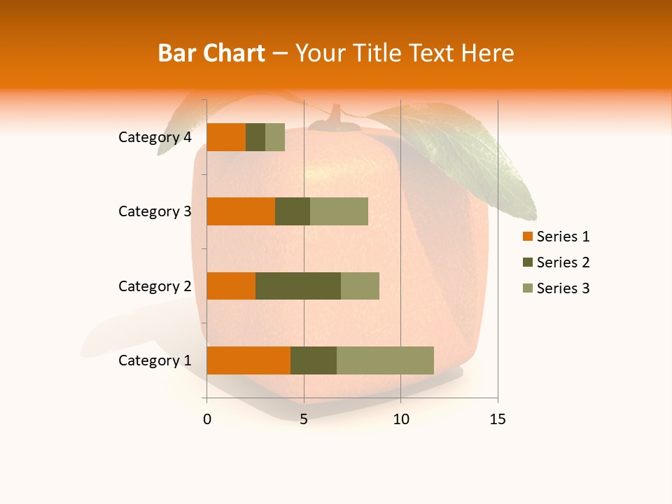 An Orange With A Green Leaf On Top Of It PowerPoint Template