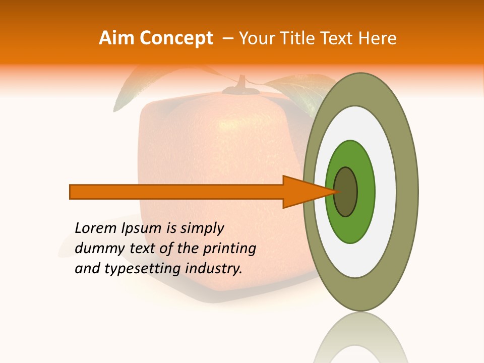 An Orange With A Green Leaf On Top Of It PowerPoint Template